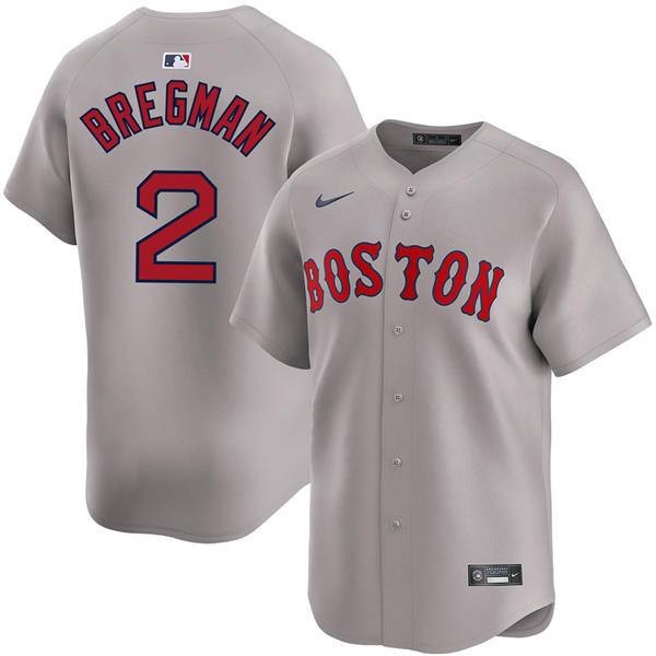 Mens Boston Red Sox #2 Alex Bregman Nike Road Grey Limted Jersey