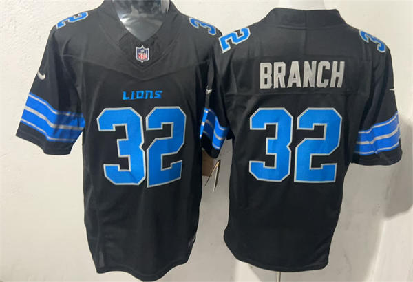 Mens Detroit Lions #32 Brian Branch Nike 2024 Black 2nd Alternate Vapor F.U.S.E. Limited Jersey