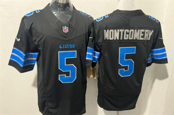 Mens Detroit Lions #5 David Montgomery Nike 2025 Black 2nd Alternate Vapor F.U.S.E. Limited Jersey