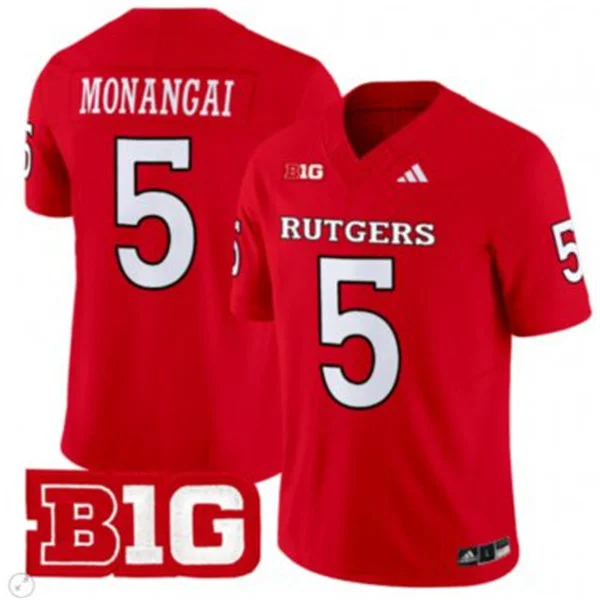 Rutgers Scarlet Knights #5 Kyle Monangai 2024 Scarlet Football Game Jersey