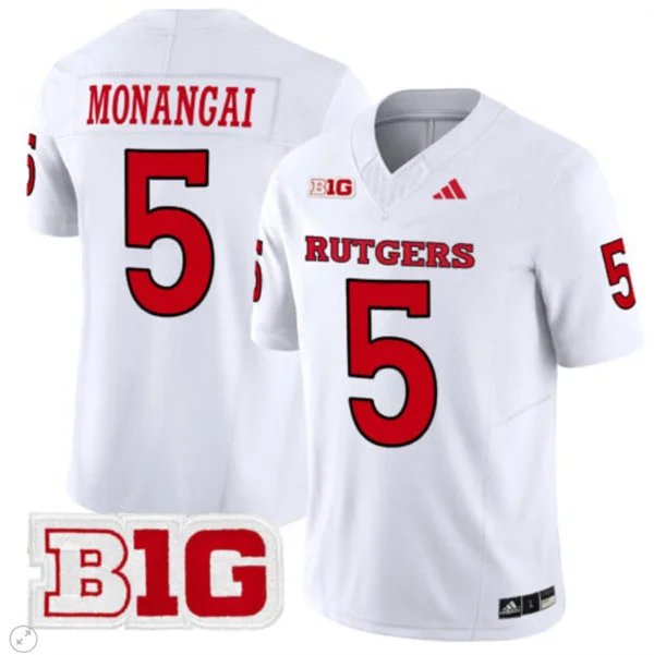 Rutgers Scarlet Knights #5 Kyle Monangai 2024 White Football Game Jersey