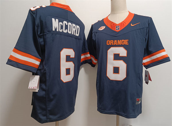 Mens Syracuse Orange #6 Kyle McCord 2024 Navy Football Game Jersey