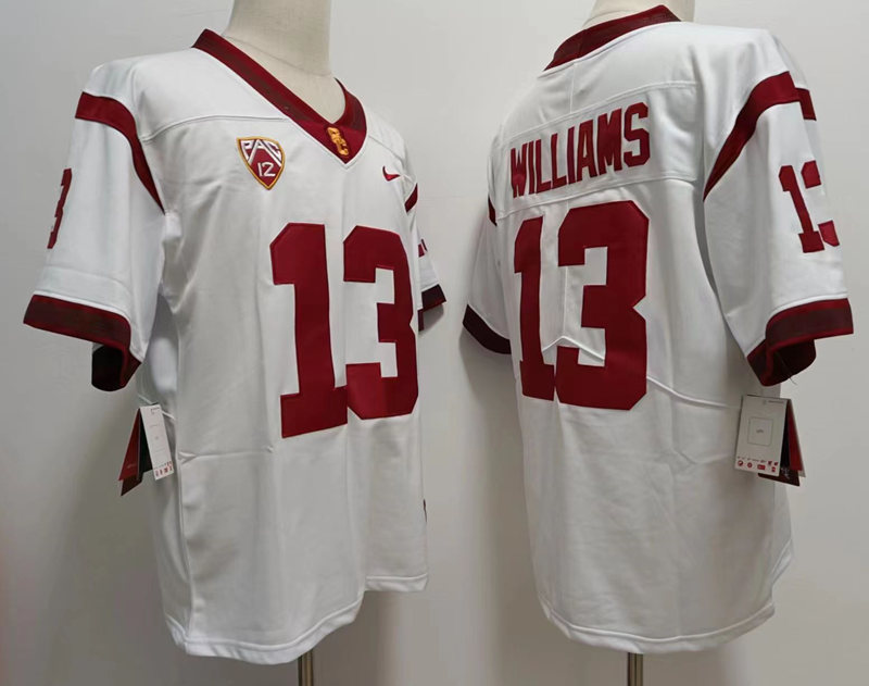 Men's USC Trojans #13 Caleb Williams Nike White Limited Football Performance Jersey