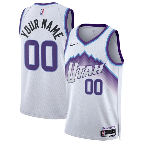 Utah Jazz Custom White 2025-26 Association Edition uniform Jersey