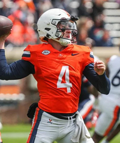 Virginia Cavaliers #4 Chandler Morris Orange College Football Game Jersey