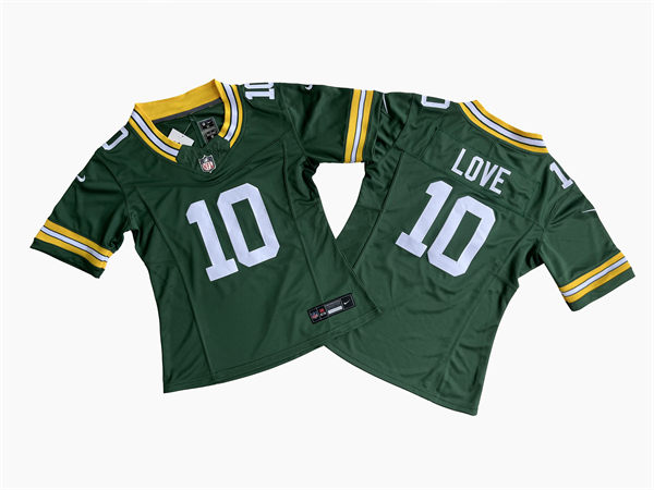 Womens Green Bay Packers #10 Jordan Love Nike Green Vapor Limited Player Jersey