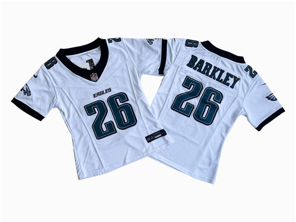 Womens Philadelphia Eagles #26 Saquon Barkley Nike White Limited Jersey