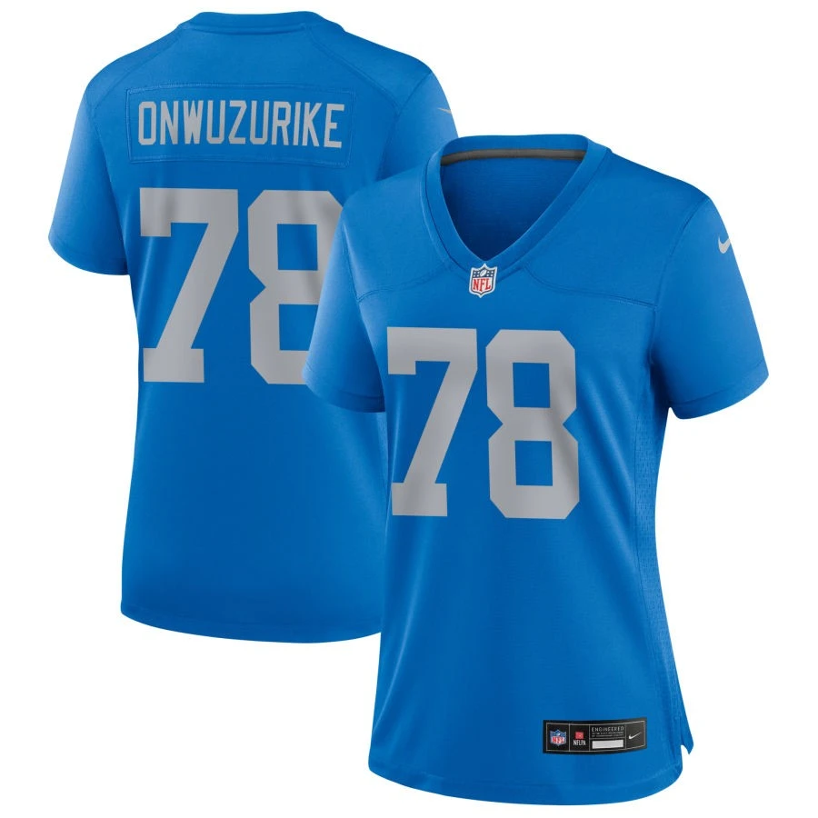 Womens Detroit Lions #78 Levi Onwuzurike Nike oyal Alternate Retro Limited Jersey