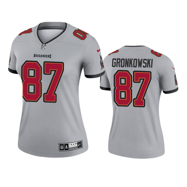 Womens Tampa Bay Buccaneers #87 Rob Gronkowski Nike Gray Inverted Legend Jersey