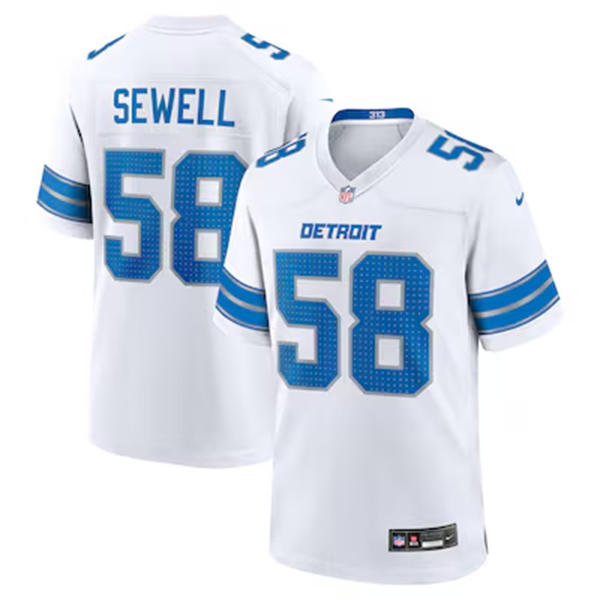 Womens Detroit Lions #58 Penei Sewell Nike 2025 White Limited Jersey