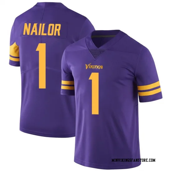 Men's Minnesota Vikings #1 Jalen Nailor Nike Purple Color Rush Vapor Untouchable Limited Jersey