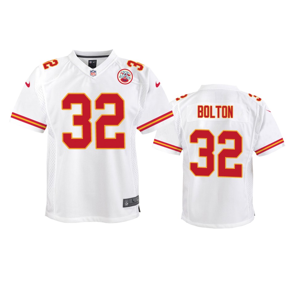 Youth Kansas City Chiefs #32 Nick Bolton Nike White Limited Jersey