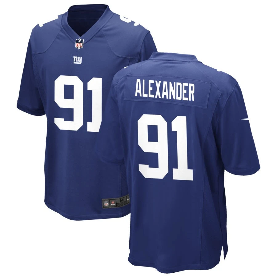 Men's New York Giants #91 Darius Alexander Nike Royal Team Color Vapor F.U.S.E. Limited Jersey