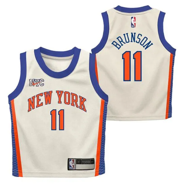 Youth New York Knicks #11 Jalen Brunson Cream 2025-26 City Edition Jersey