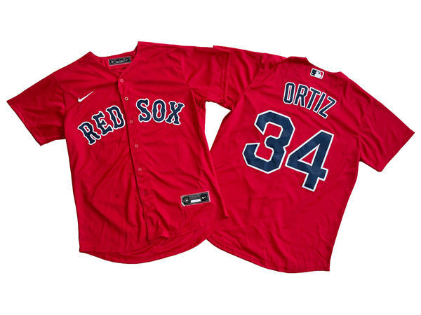 Mens Boston Red Sox #34 David Ortiz Red Nike Baseball Limited Jersey