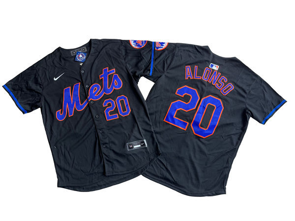 Mens New York Mets #20 Pete Alonso Nike 2024 Black Alternate Limited Jersey