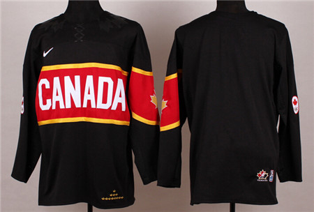 Men's Canada 2014 Olympics Hockey Team Blank Black Jersey