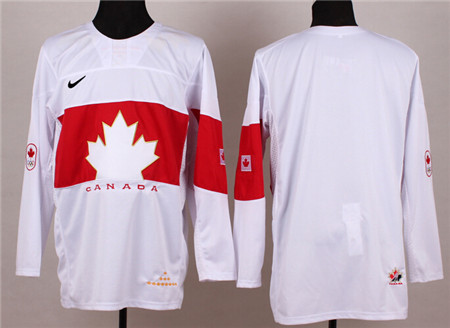 Men's Canada 2014 Olympics Hockey Team Blank White Jersey