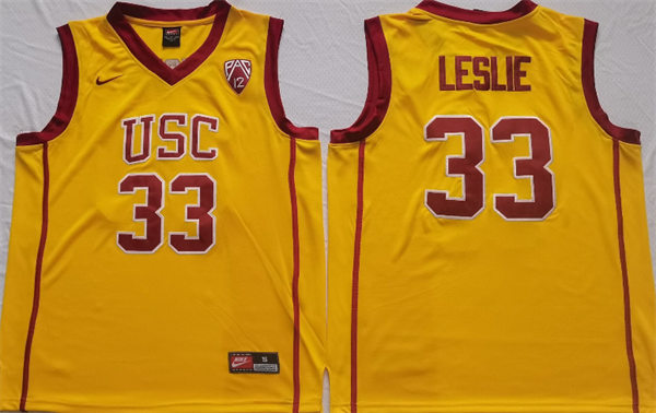 Men's USC Trojans #33 Lisa Leslie Gold Stitched Nike NCAA COLLEGE Throwback Basketball JERSEY