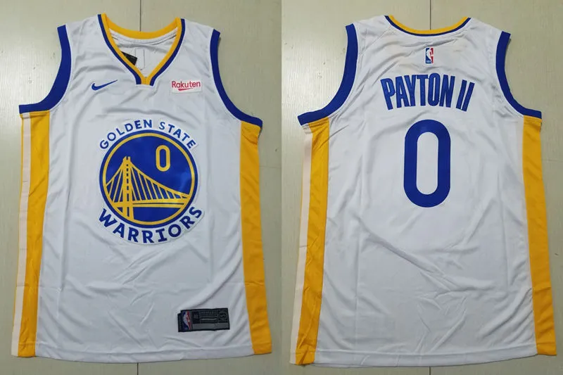 Mens Golden State Warriors #0 Gary Payton II White Association Edition Swingman Jersey