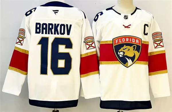 Men's Florida Panthers  #16 Aleksander Barkov Fanatics White Away Jersey