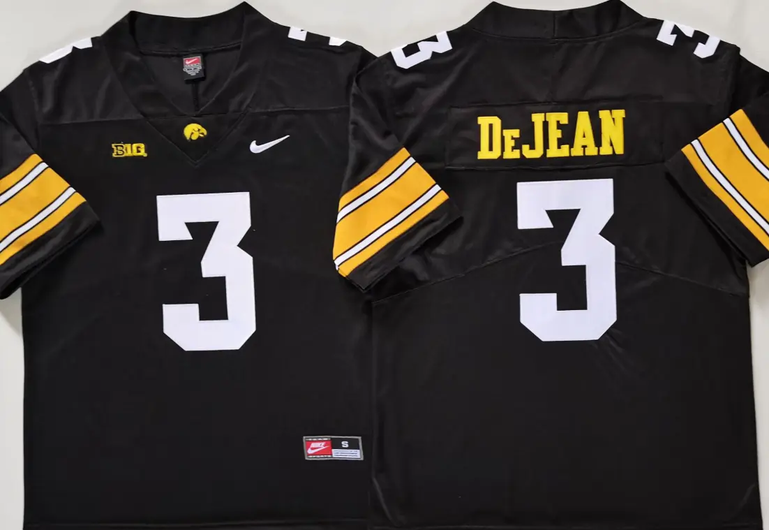 Men Iowa Hawkeyes #3 Cooper DeJean Nike Black 2023 F.U.S.E. Limited College Football Game Jersey