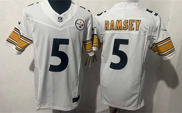 Mens Pittsburgh Steelers #5 Jalen Ramsey Nike White Vapor F.U.S.E. Limited Jersey