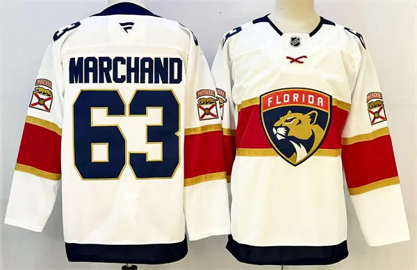Men's Florida Panthers #63 Brad Marchand Fanatics White Away Player Jersey