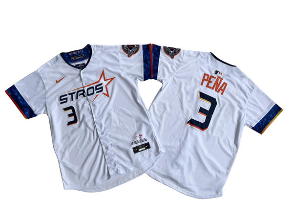 Mens Houston Astros #3 Jeremy Pena Nike White 2025 City Connect Edition 2.0 Jersey
