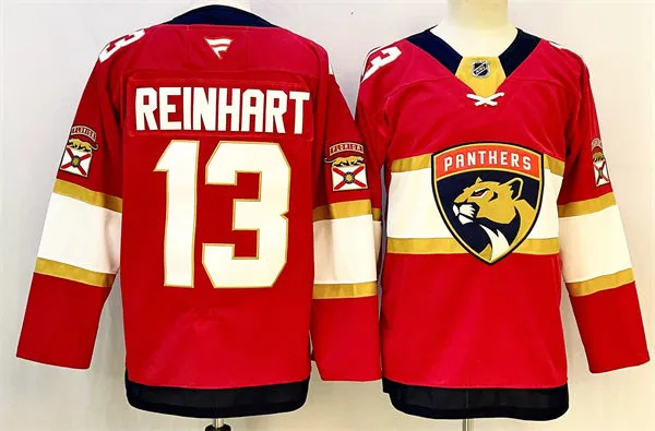 Men's Florida Panthers #13 Sam Reinhart Fanatics Red Home Primegreen Player Jersey