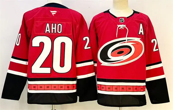 Men's Carolina Hurricanes #20 Sebastian Aho Fanatics Alternate Red Primegreen Player Jersey