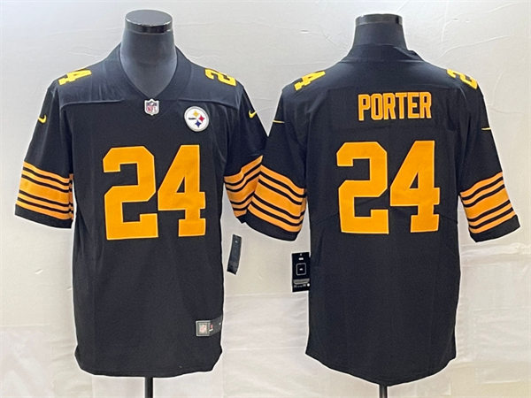 Men's Pittsburgh Steelers #24 Joey Porter Jr. Nike Black Alternate 2 Vapor F.U.S.E. Limited Jersey