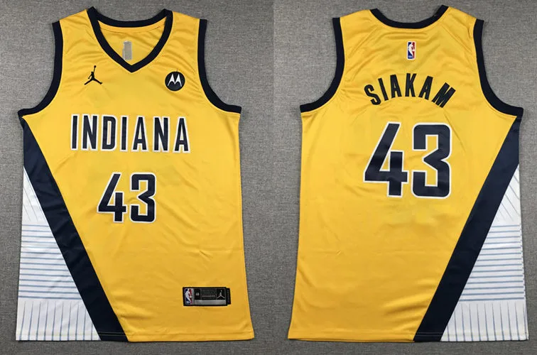 Mens Indiana Pacers #43 Pascal Siakam Yellow Statement Edition Swingman Jersey