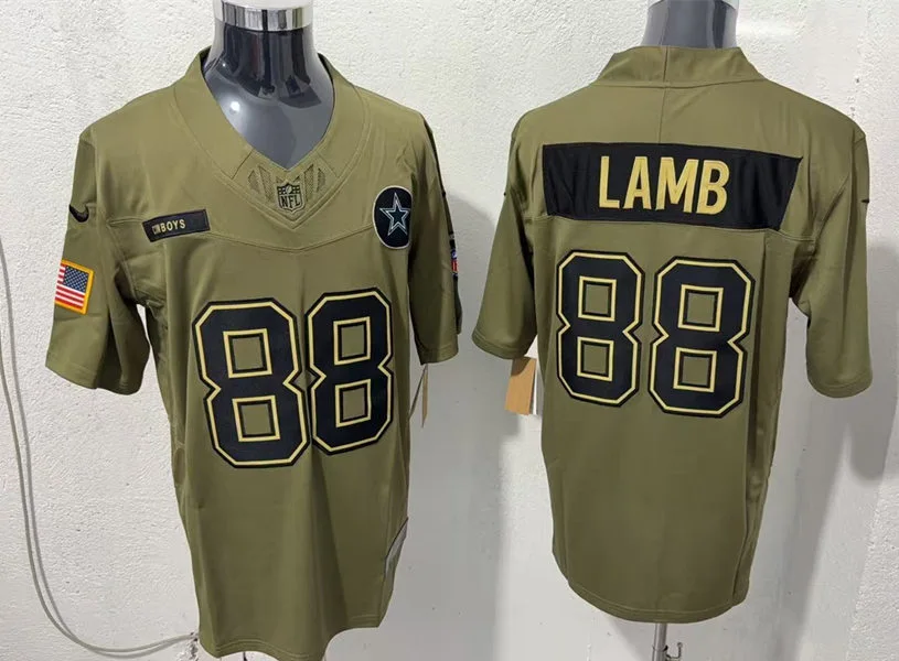 Mens Dallas Cowboys #88 CeeDee Lamb Nike 2025 Salute to Service Limited Jersey - Olive
