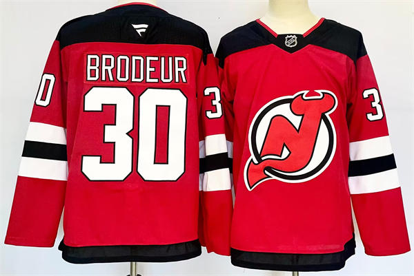 Men's New Jersey Devils Retired Player #30 Martin Brodeur Fanatics Home Red Stitched Jersey