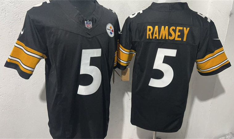 Mens Pittsburgh Steelers #5 Jalen Ramsey Nike Black Vapor F.U.S.E. Limited Jersey