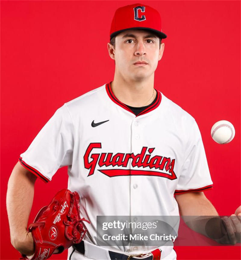 Mens Cleveland Guardians #26 Logan Allen Nike 2025 White Home Limited Player Jersey