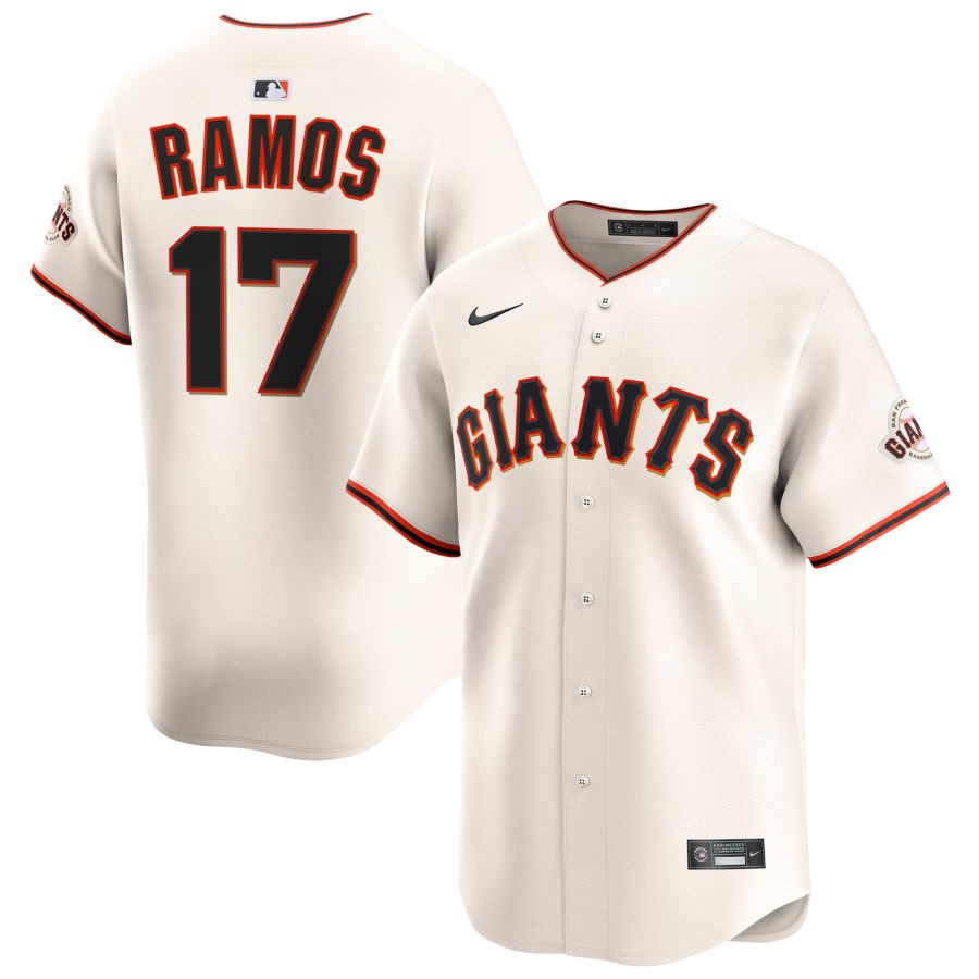 Mens San Francisco Giants #17 Heliot Ramos Nike Cream Home Flexbase Player Jersey