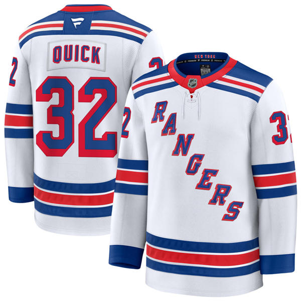 Mens New York Rangers #32 Jonathan Quick Fanatics White Away Primegreen Player Jersey