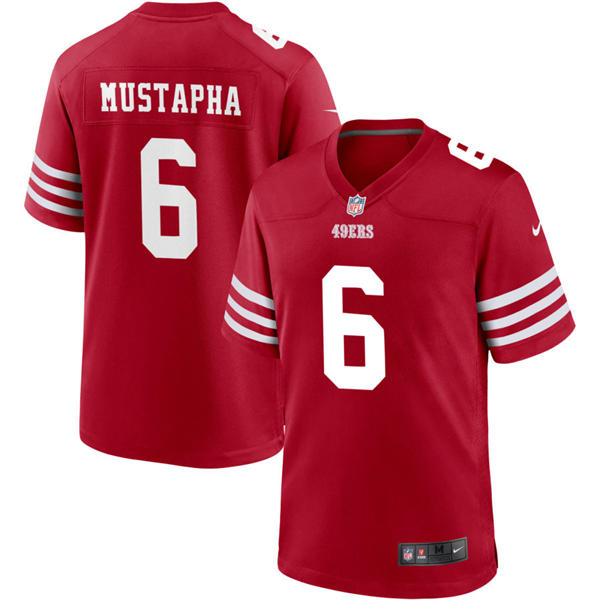 Mens San Francisco 49ers #6 Malik Mustapha Nike Scarlet F.U.S.E. Vapor Limited Jersey