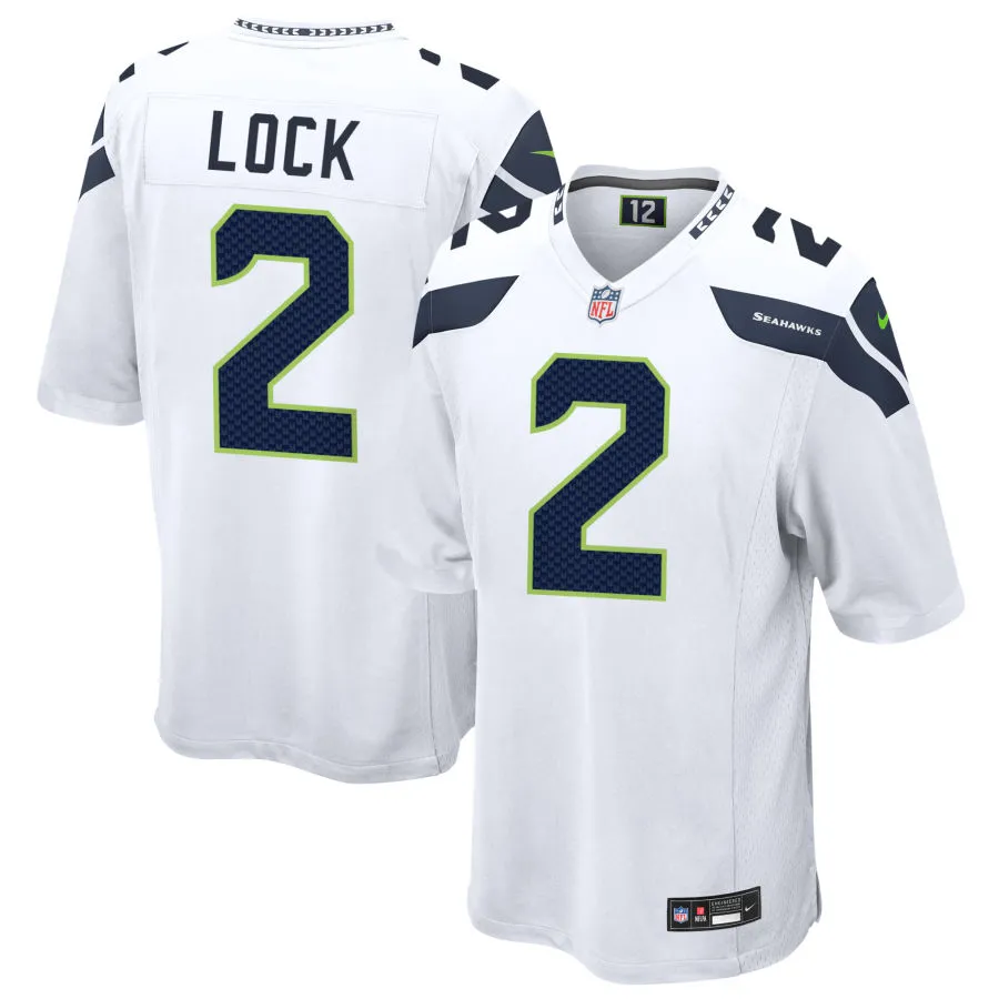 Men's Seattle Seahawks #2 Drew Lock Nike White Vapor F.U.S.E. Limited Jersey