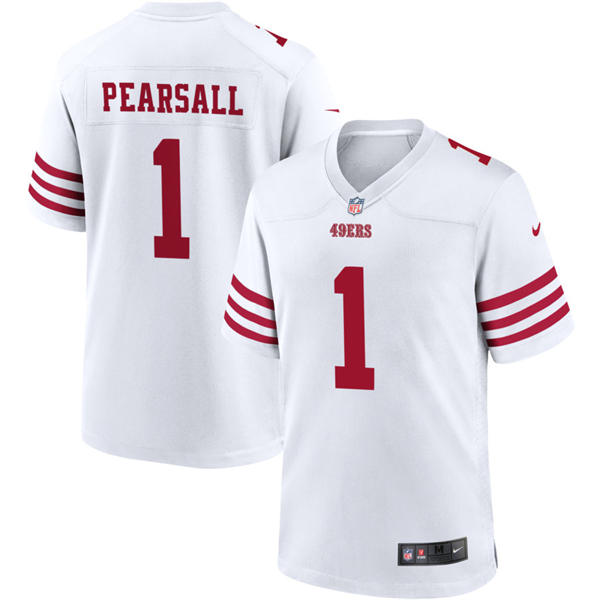 Mens San Francisco 49ers #1 Ricky Pearsall Nike Home White F.U.S.E. Vapor Limited Jersey