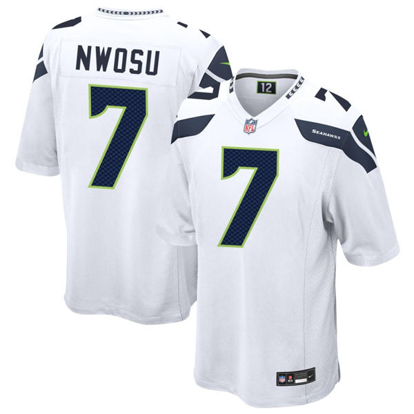 Youth Seattle Seahawks #7 Uchenna Nwosu Nike White Vapor Limited Jersey