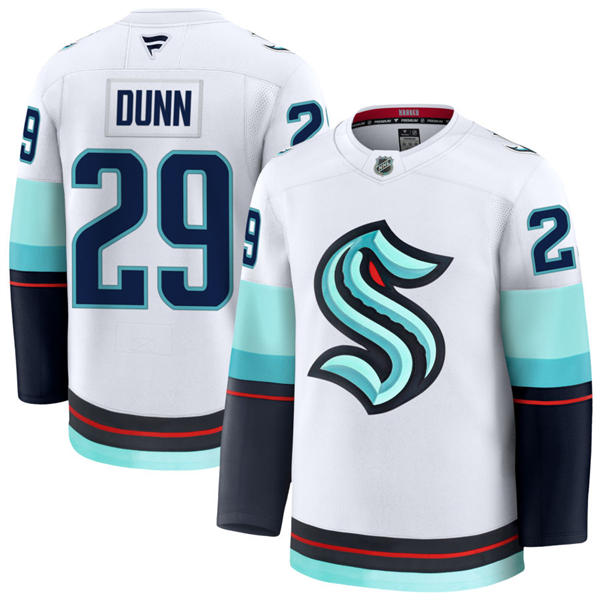 Mens Seattle Kraken #29 Vince Dunn Fanatics Away White Premium Player Jersey