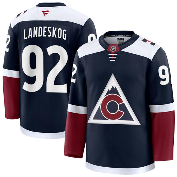 Men's Colorado Avalanche #92 Gabriel Landeskog Fanatics Navy Alternate Player Jersey