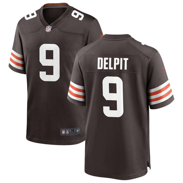 Mens Cleveland Browns #9 Grant Delpit Nike Brown Home Vapor Limited Jersey
