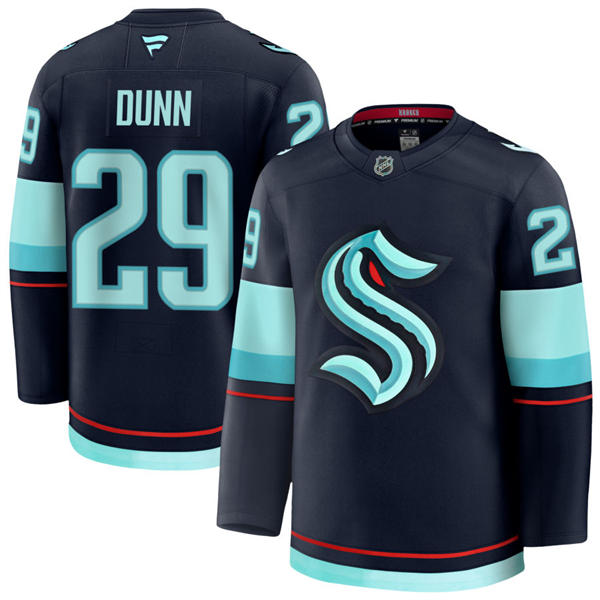 Mens Seattle Kraken #29 Vince Dunn Fanatics Navy Home Premium Player Jersey