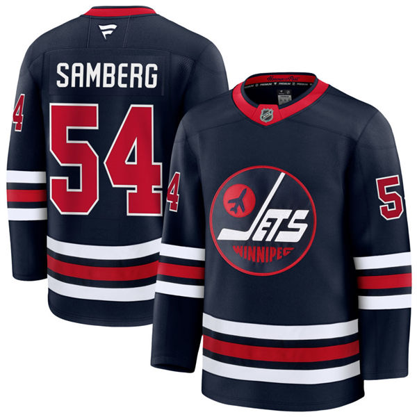 Men's Winnipeg Jets #54 Dylan Samberg Fanatics Navy Alternate Premier Jersey