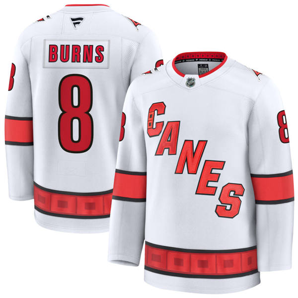 Men's Carolina Hurricanes #8 Brent Burns Fanatics White Away Premier Player Jersey