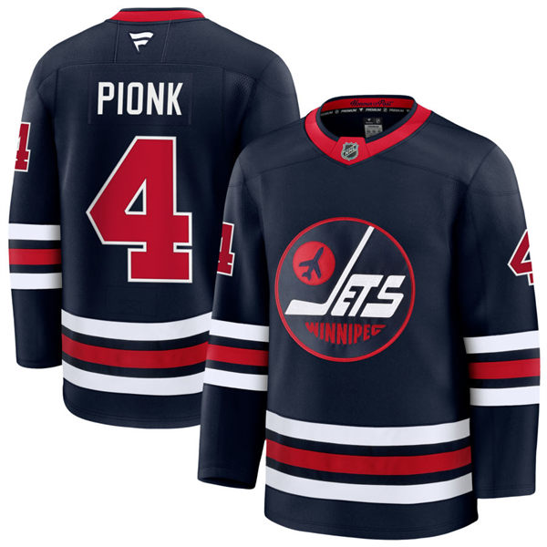 Men's Winnipeg Jets #4 Neal Pionk adidas Fanatics Navy Alternate Premier Jersey